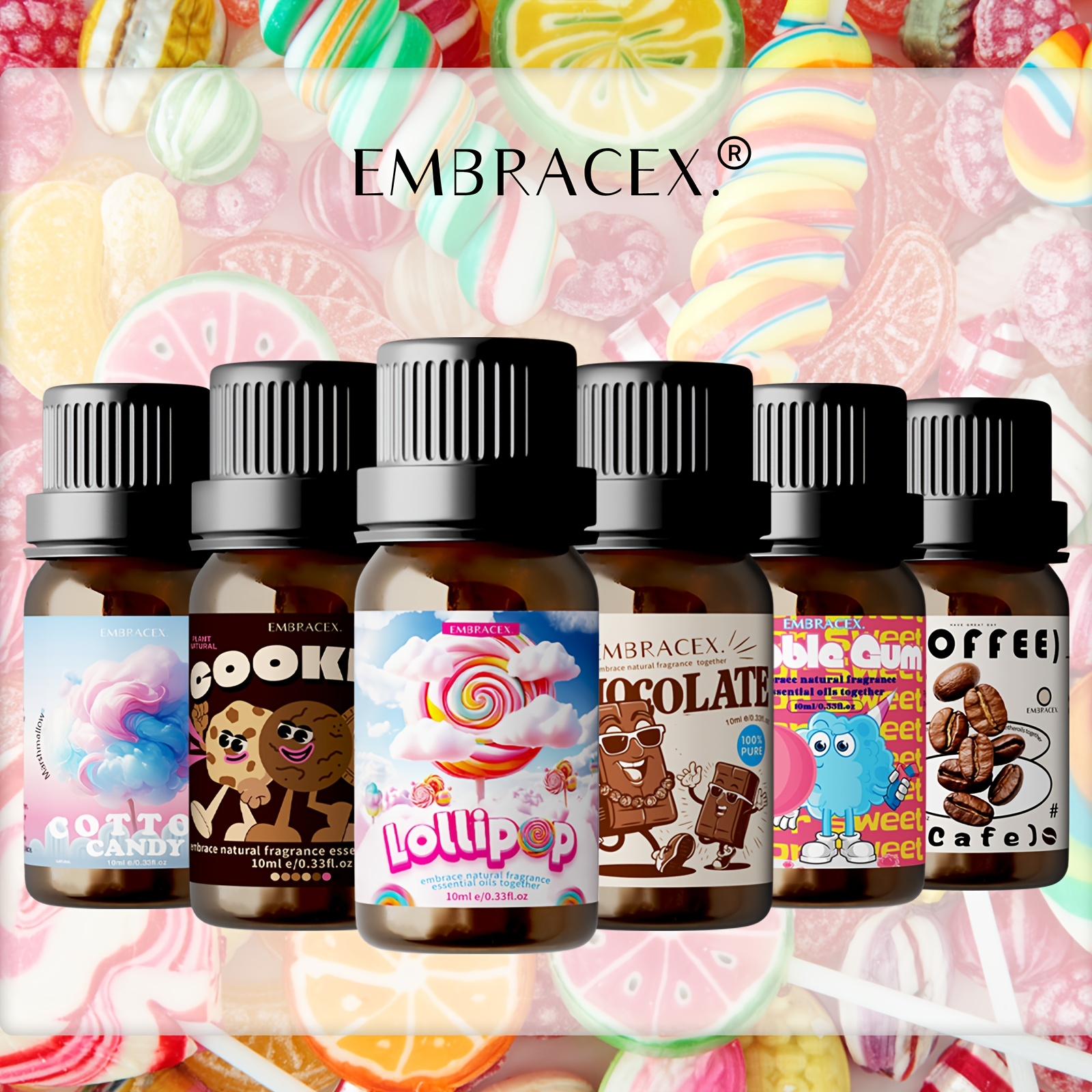 Image of 6pcs/3pcs Food Blend Fragrance Oil Bubble Gum/marshmallow/cookie/coffee/chocolate/lollipop Skincare, Bath, Massage Oil