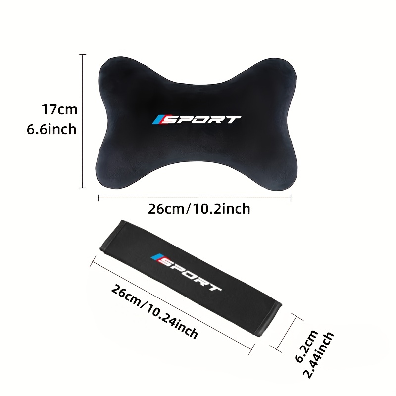 TEMU Car Soft Plush Headrest And Shoulder Pad Combined, Providing Comfortable Support For Neck And Shoulders. Suitable For E46, E60, E90, E70, F10,