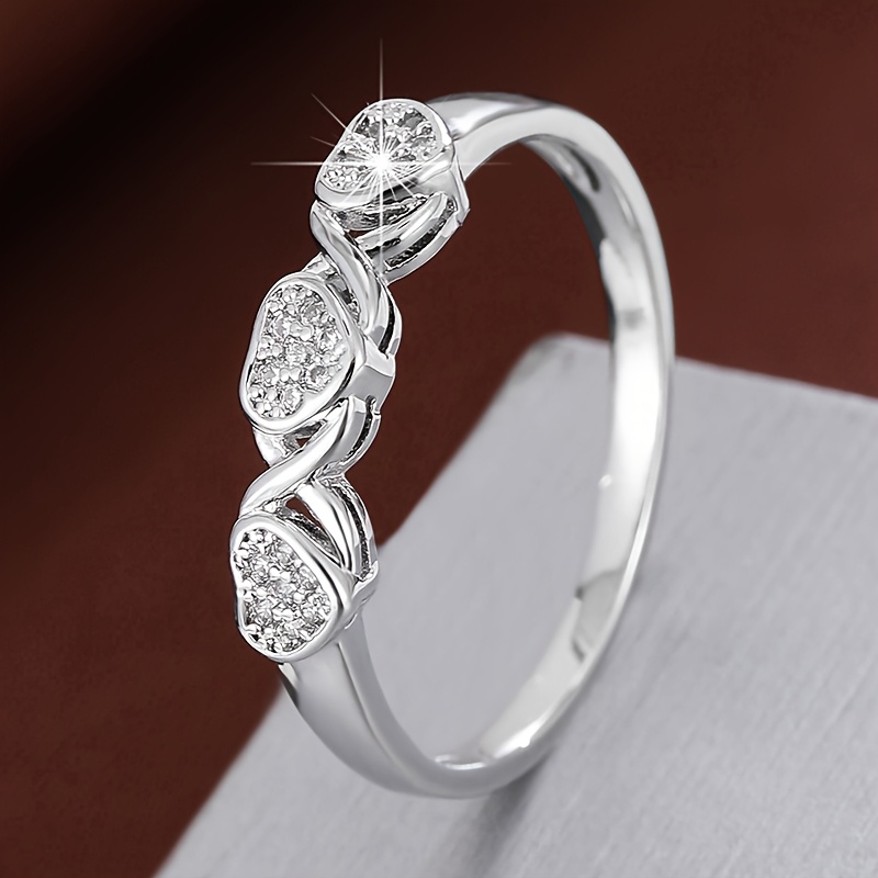 Geometric Cubic Zirconia Ring Golden Plated Band