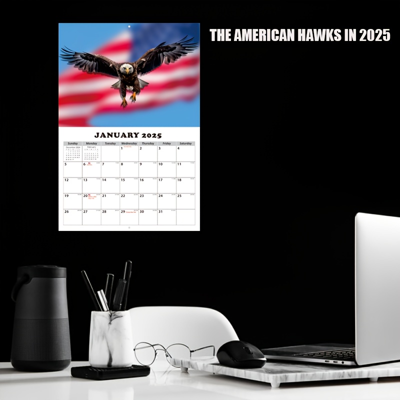 

2025-2026, Patriotic , Dates, Laminated, English, 15 - Photos Printed, For Or , 11.22x16.5in Size