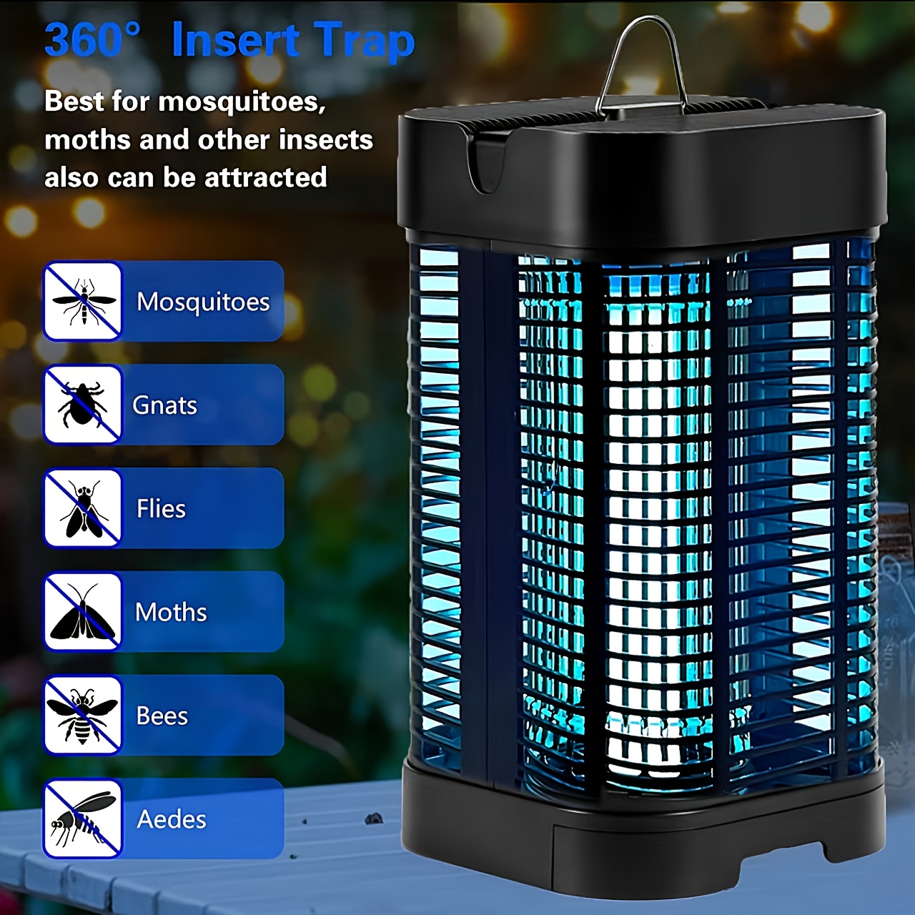 

Bug Zapper Outdoor, Mosquito Zapper With Led Light, Fly Zapper Outdoor Indoor, Insect Zapper Electric Fly Traps, Plug In Mosquito Killer For Patio Yard