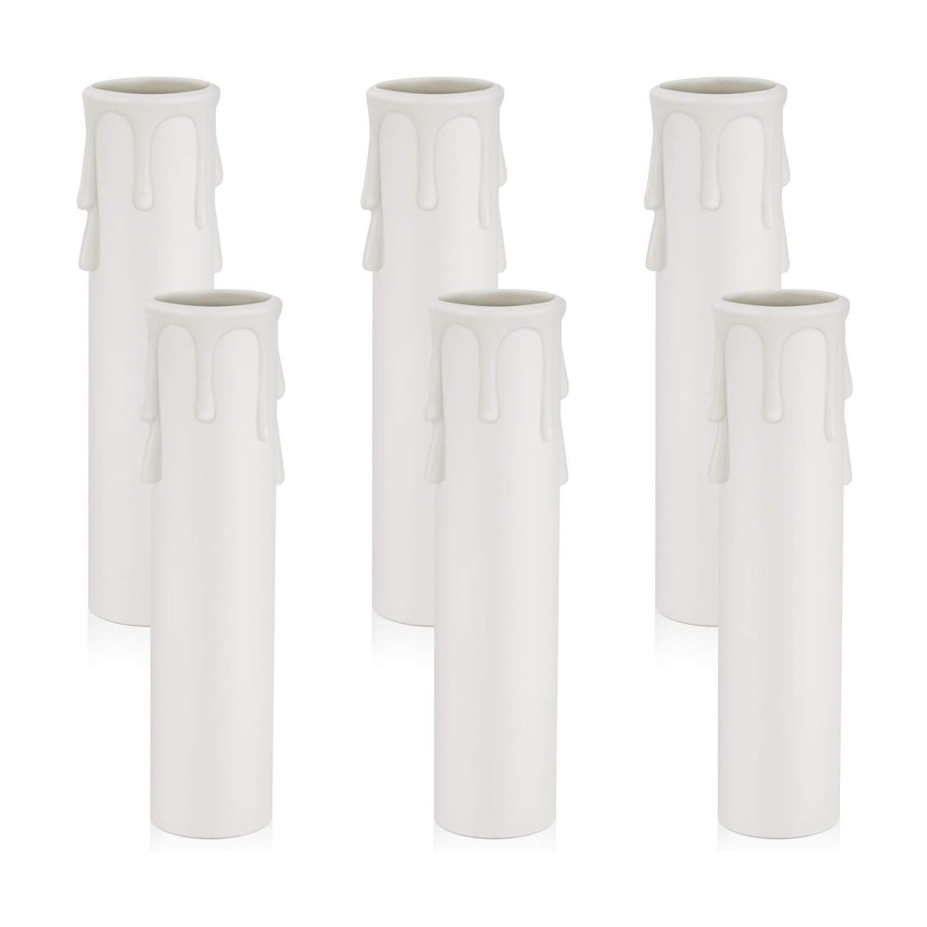 TEMU Juego de 6 candelabros E12, base de lámpara colgante de 4 pulgadas, cubierta de plástico para velas