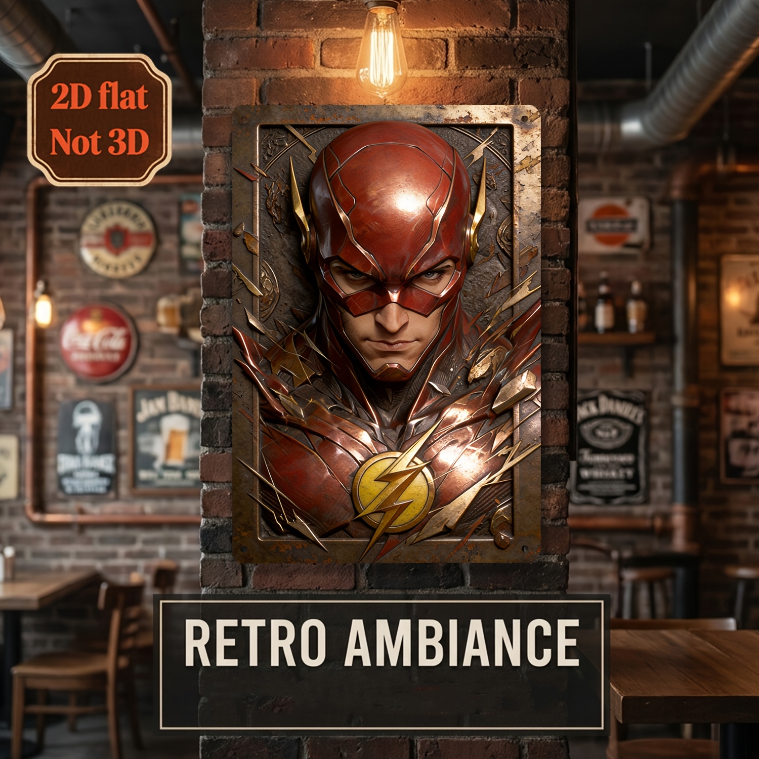 TEMU 2d Flat, 1pc Warner The Element Theme Retro Sign, Suitable For Bars, Cafes, Garage Decorations, Home Decor, And Garden Fences. Parties And