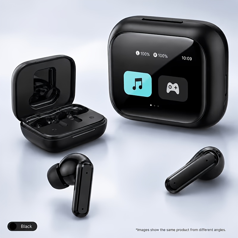 TEMU Smart Earphones With Touchscreen, Touch Screen Earbuds, Wireless Headphones Wireless 5.4, Touch Buds With Led Screen, Anc/enc Noise Cancelling,