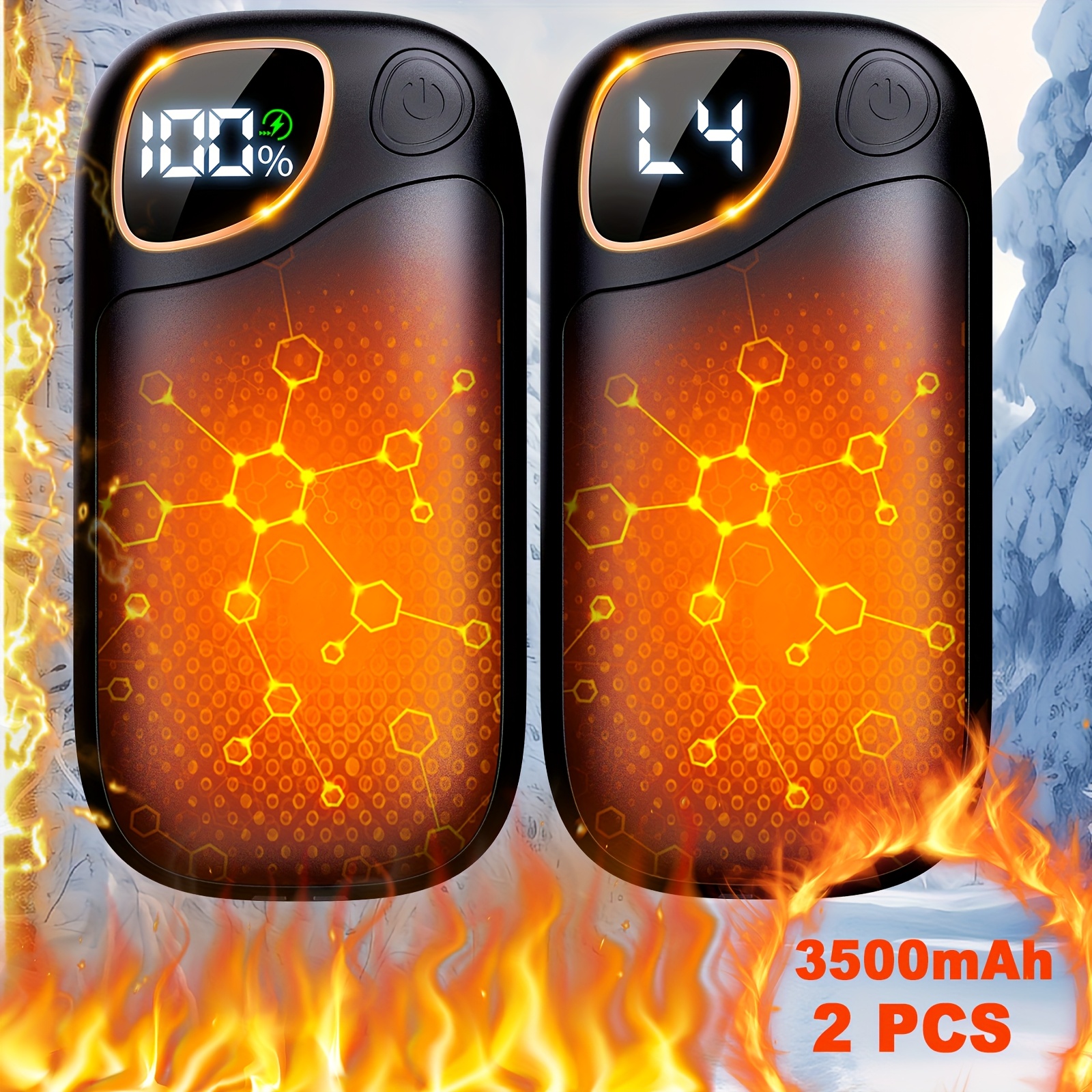 

Hand Warmers Rechargeable - 2 Pack Magnetic Electric Hand Warmer 7000mah, Heating Portable Pocket Hand Warmers For Raynauds, Golf, Camping, Hunting, Fishing, Ball Game