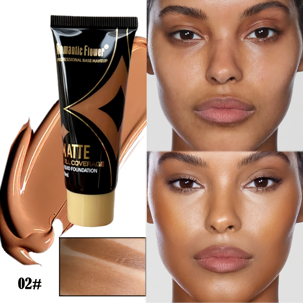 Full Coverage Matte Liquid Foundation Buildable Coverage