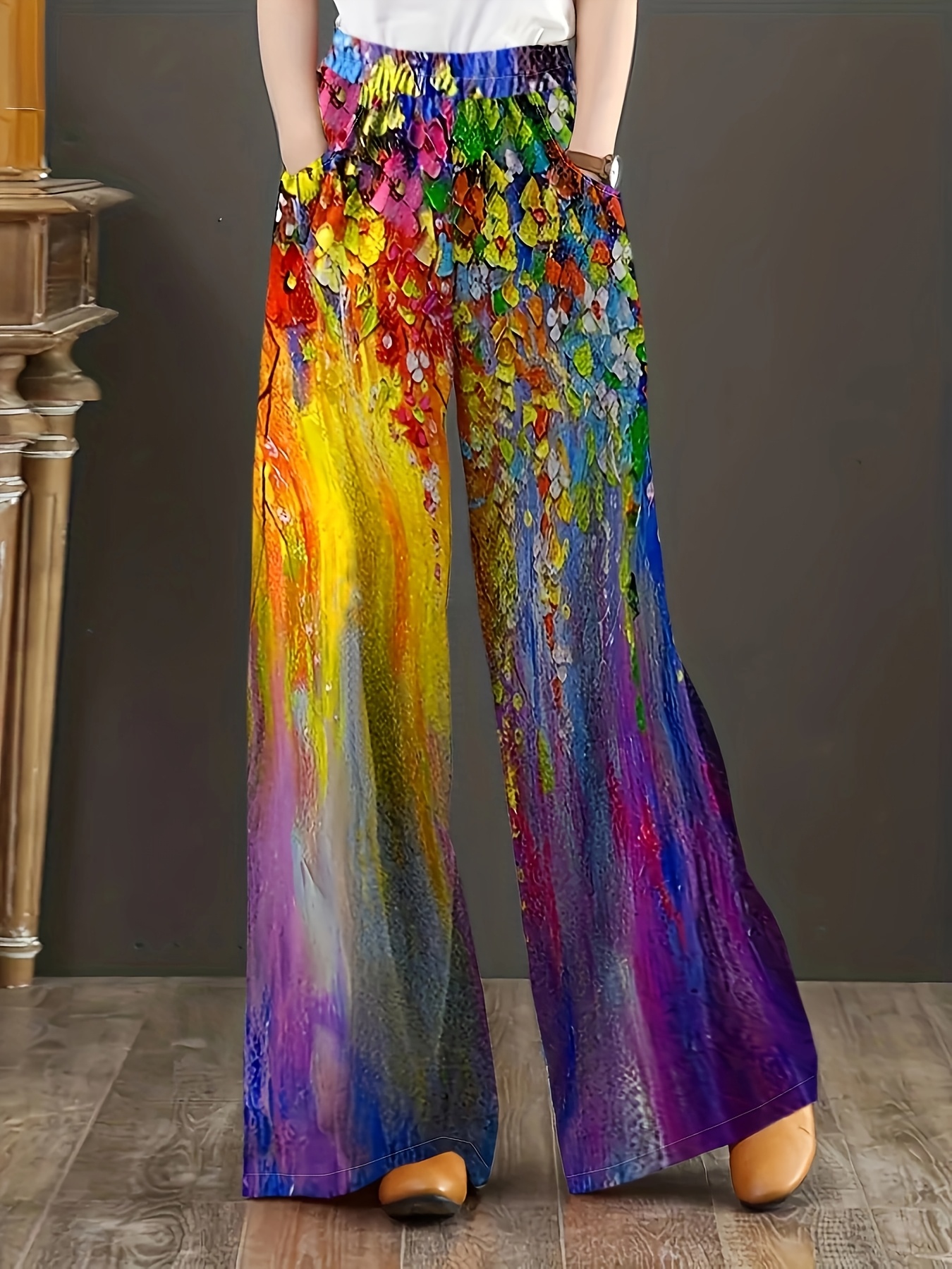 Artikelbild hochtaillierte weitbeinige hose,  , neue bequeme locker gerade damen hose