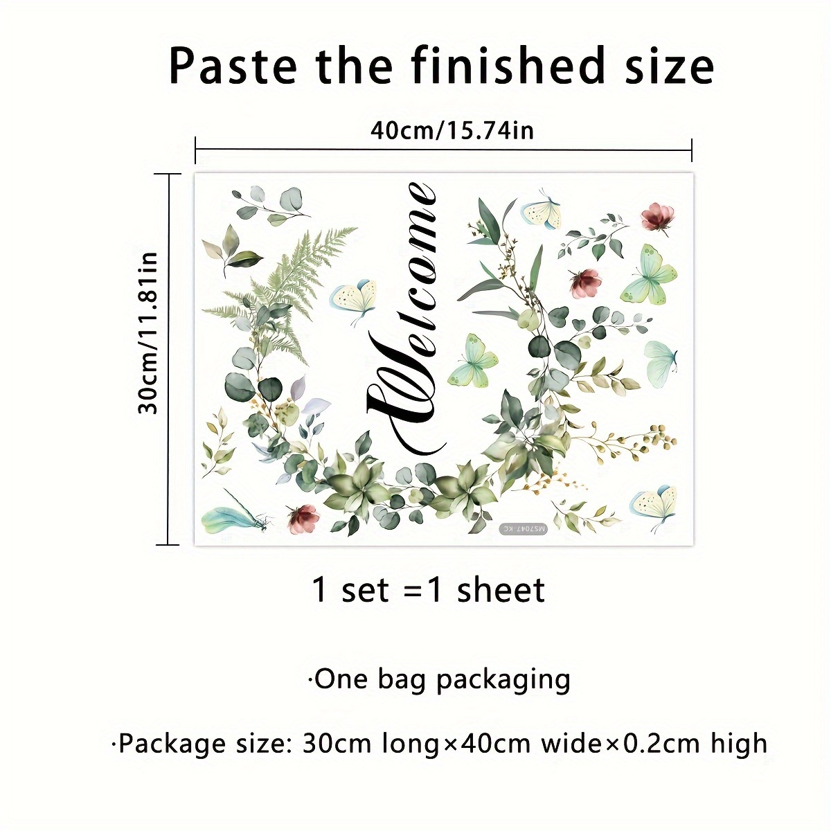 And Light Green Welcome Wall Sticker Decoration For Doors, Suitable For And Bedrooms
