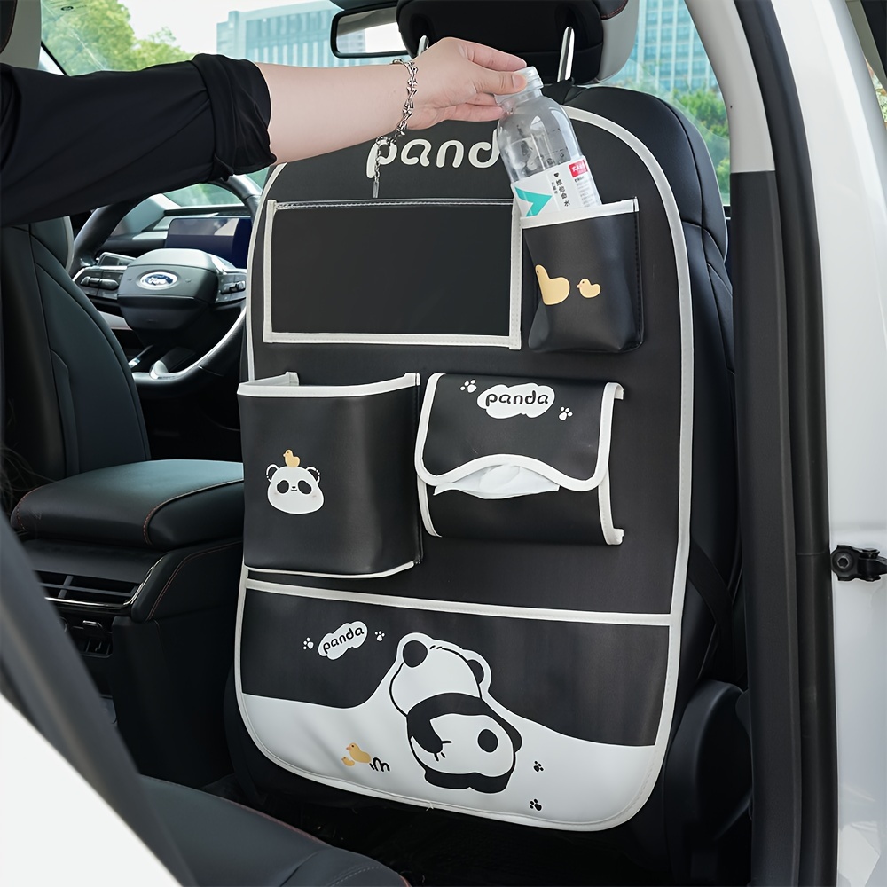 

Cute Car Seat Back Protector With Multi-functional Storage Bag & Trash Can - Fit, Materials