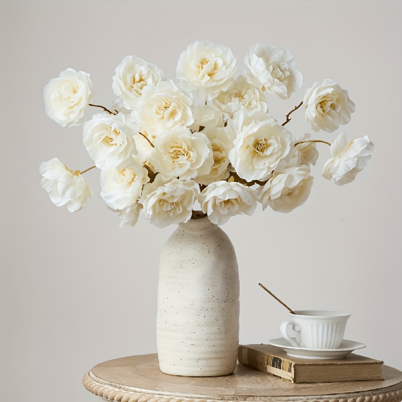 

3pcs Peony Artificial Flower Set, Includes 5 Flowers - Weddings, Diy Arrangements And Home Decor