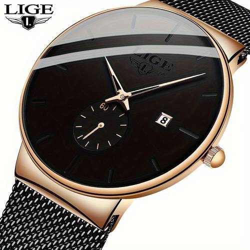top brand fashion mens watches luxury quartz watch men casual mesh steel waterproof sport watch