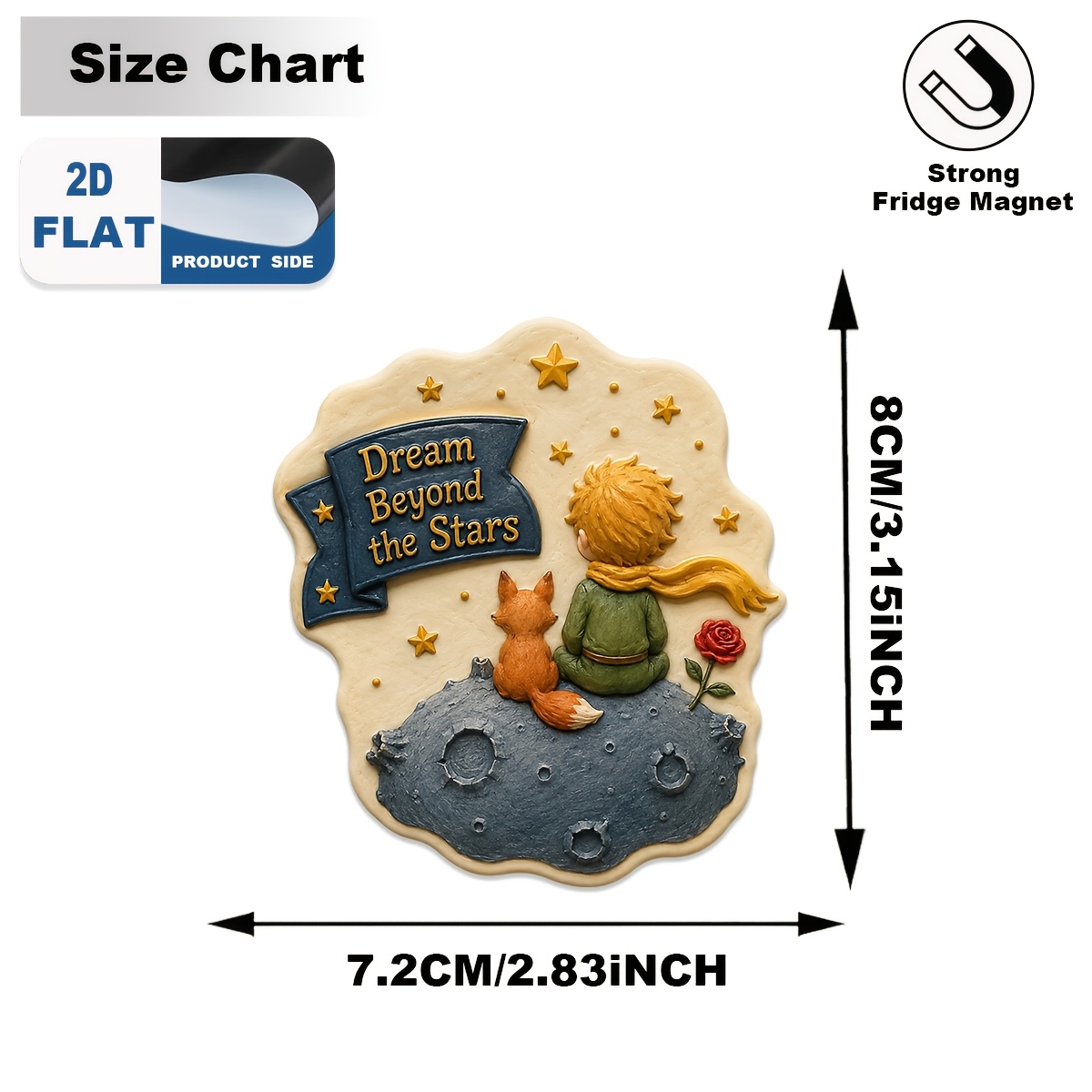 TEMU 1 pieza de imanes de refrigerador de El , imanes de refrigerador magnéticos fuertes planos 2D impresos, con diseños de zorro, rosa y . imanes de