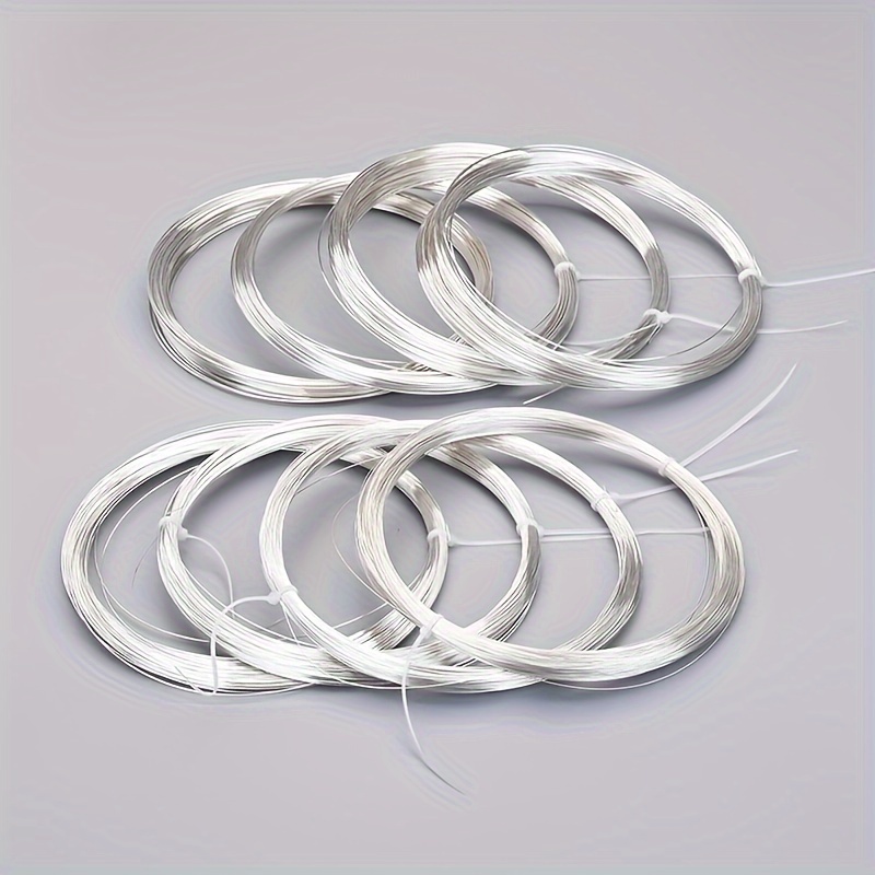 

Diypremium 925 Sterling Silvery Wire, 0.3mm , 1m/39.37" Roll For Diy Bracelet & Necklace Crafting