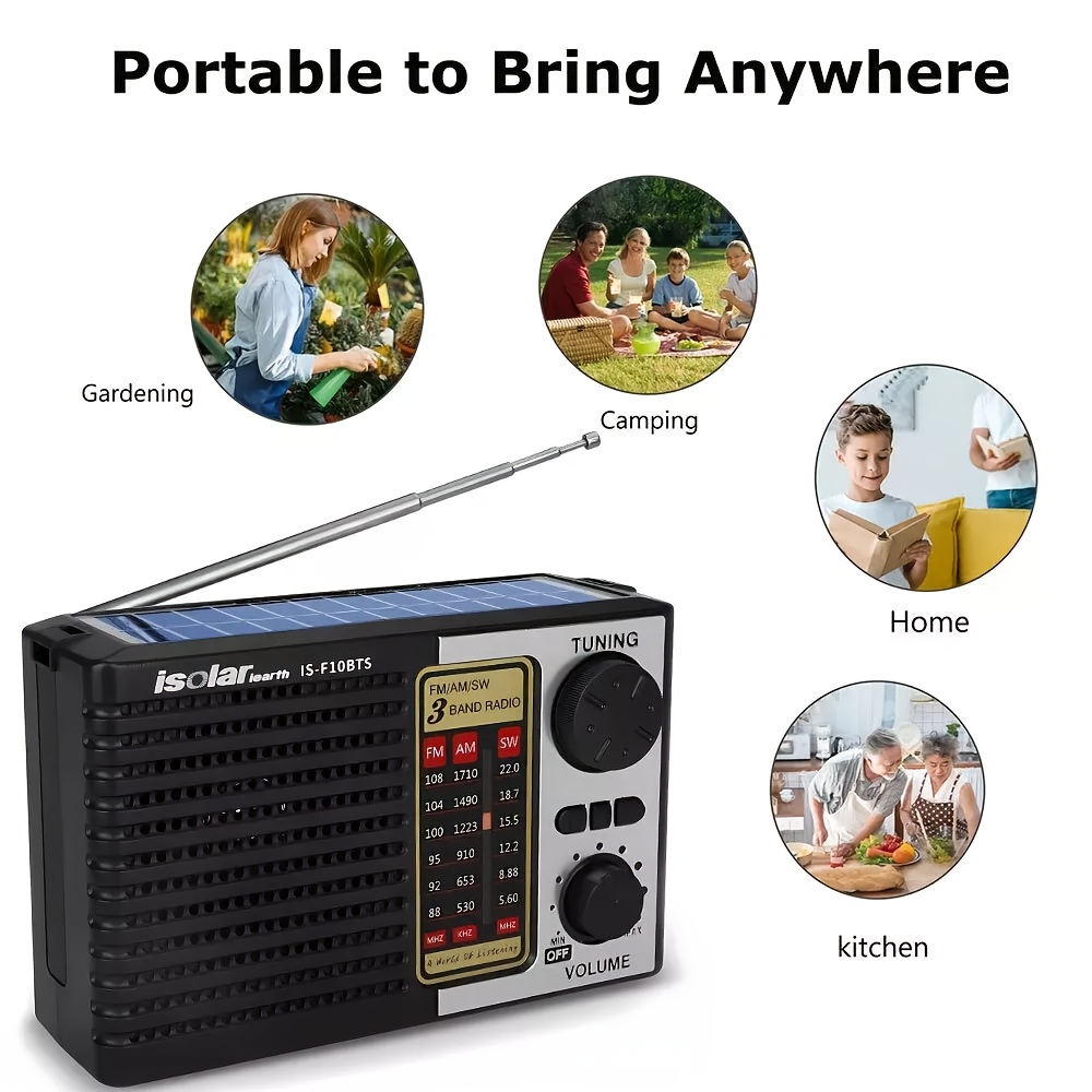 solar portable radio with digital speaker am fm sw mp3 player strong reception led lights usb charging suitable for camping hiking outdoor exploration outdoor audio equipment sturdy design durable structure details 4