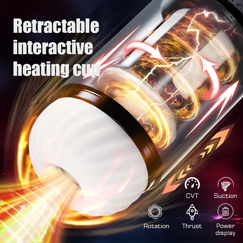 1pc Men'S Masturbation Cup Sex Toy - With 3-speed Variable Speed And 9-vibration Stretching/suction Mode; 3D Textured Penis Masturbation Cup, Used For Penis Stimulation, Valentine'S Day Gift