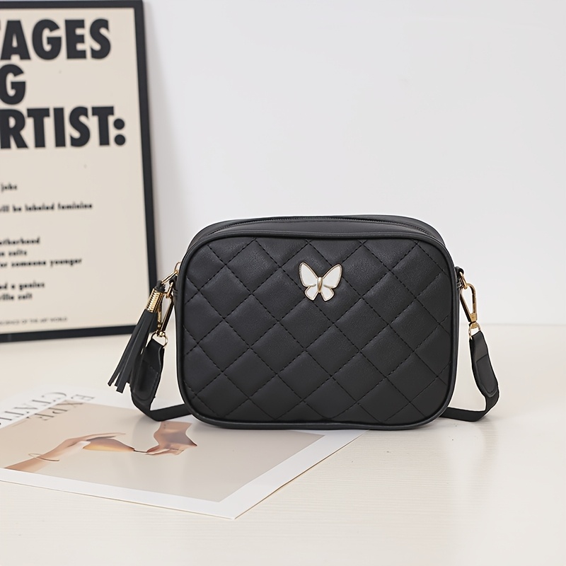 Small Square Crossbody Bag Fashion Bow Camera Bag Trendy Durable Lightweight Simple
