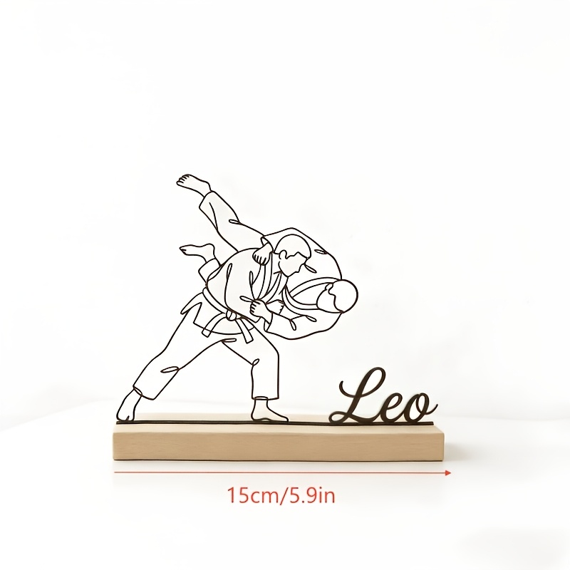 TEMU Ornements de bureau personnalisés sur le thème du judo et martiaux, œuvre d'art avec nom de personnalisé, cadeaux pour élèves de judo,