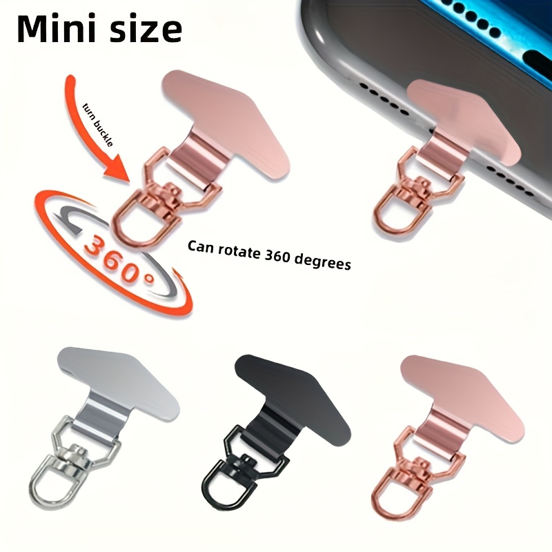 

1pc 360° Rotatable Ultra-thin Metal Gasket - Small Size Mobile Phone Lanyard Connection Metal Sheet - Mobile Phone Accessories