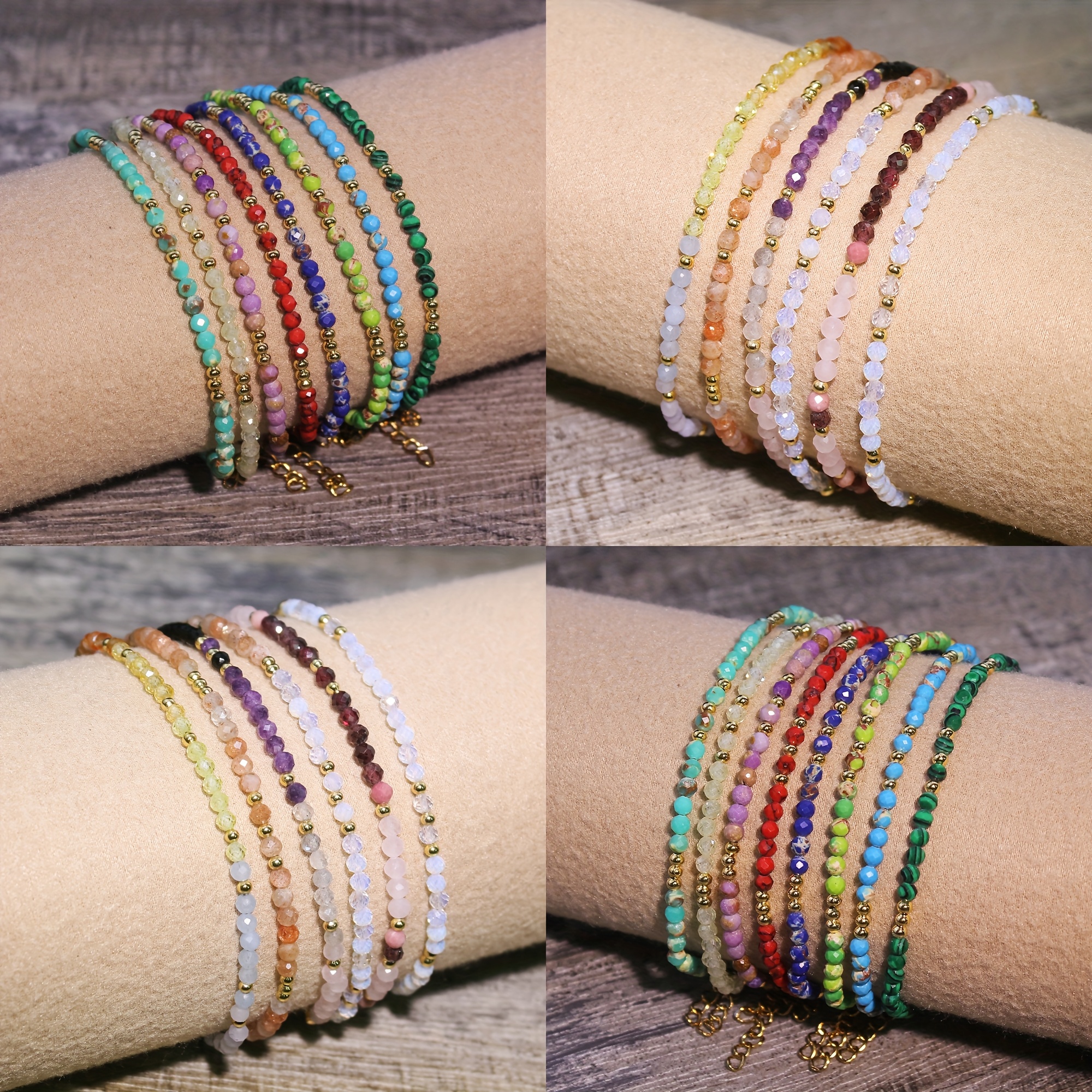 

1pc Elegant & Sexy 3mm Natural Stone Bracelet, , With Daily & Vacation Wear For Women, Ideal For Christmas, New Year, Gifts