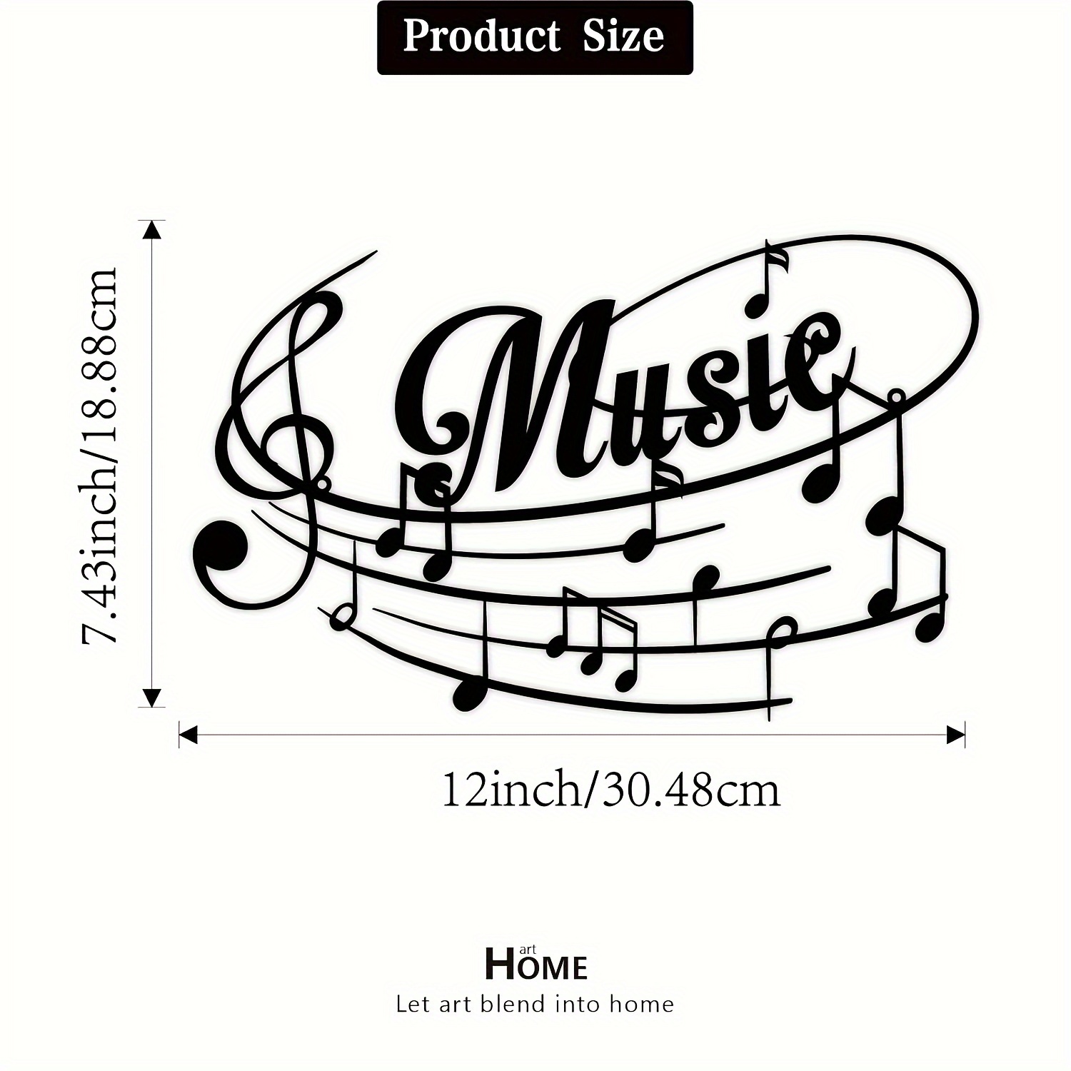 TEMU Music Note Metal Wall Art Sign - Treble & Clef Musical Notes, Metal Music Room Decor Suitable For Indoor/outdoor Use, Wall-mounted Gift For,