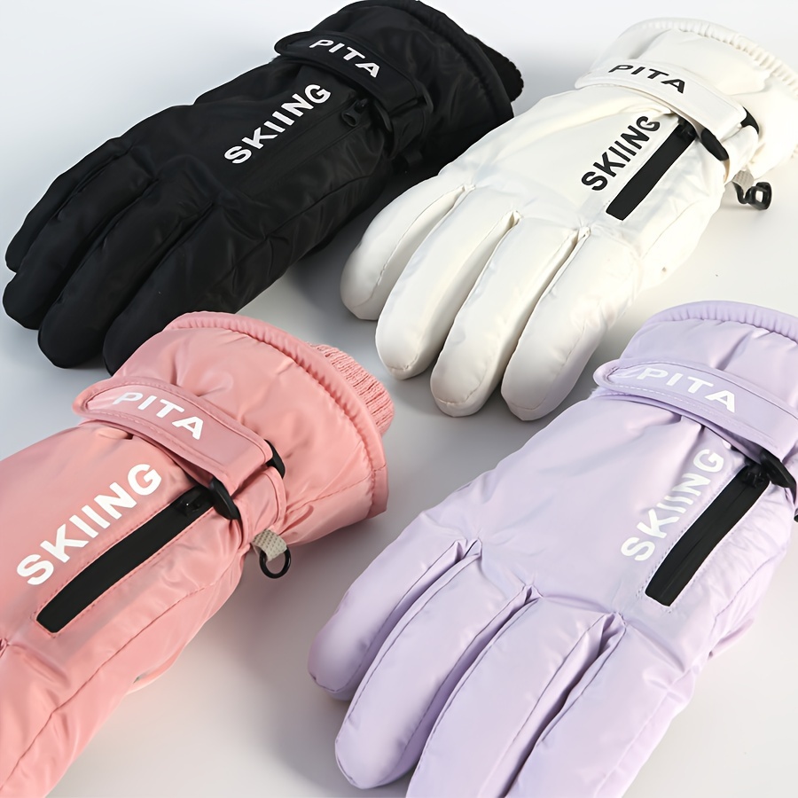 

Gants de Ski d'Hiver pour Femmes avec Tactile - Doublure Épaisse en , Coupe-Vent & Imperméable, Prise Antidérapante, Mitaines de Sport Extérieur Chaudes avec Poche