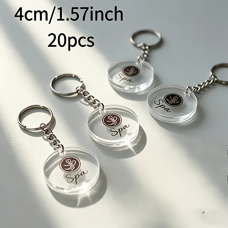 TEMU 20 Acrylic Keychains - Add Photos, Logos, Or Text - Great For Backpacks And Unique Gifts, Perfect For Family, , Couples, Or Clients - Durable