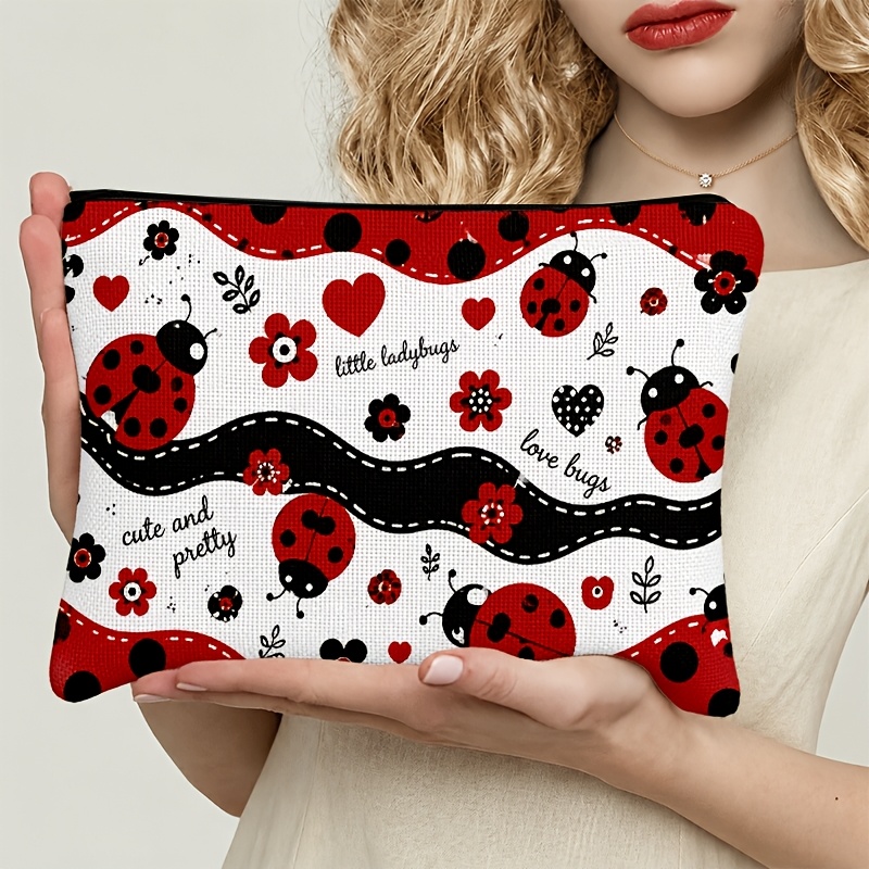 TEMU Red Black Ladybug Heart Print And Small Pattern "little Ladybugs" "love Bugs" "cute And Pretty" Valentine's Day Christmas Halloween Women's