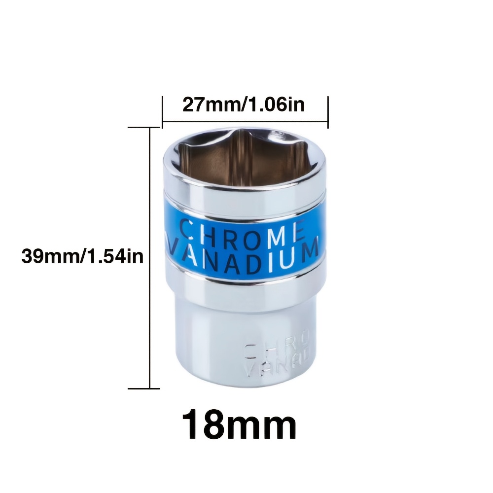 TEMU Jeu de clés à douille à chocs | Tête de 1/2 pouce avec douilles de 8 mm à 32 mm, métal, américaine/métrique, pour réparation automobile et