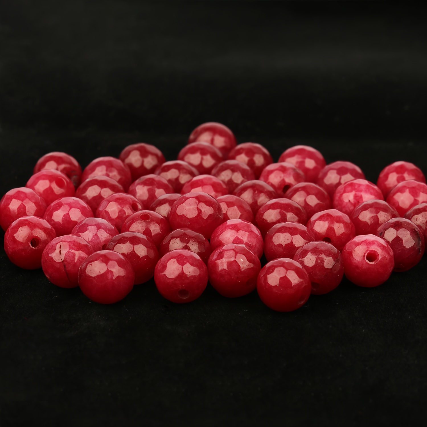 

Faceted Red Chalcedony Natural Stone Beads, Round Loose Gemstones For Diy Jewelry Making - Ideal For Bracelets & Necklaces, Sizes 4mm-12mm