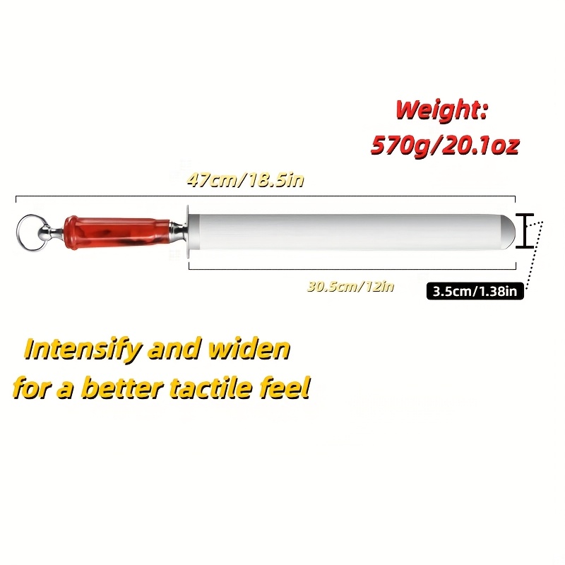 Image of 12 Inch Sharpening Stick - Made Of High Hardness Steel, Suitable For High- Use In , With A High Hardness And Delicate Textured Surface. Holiday Gifts For Parents And Teachers, Christmas Gifts
