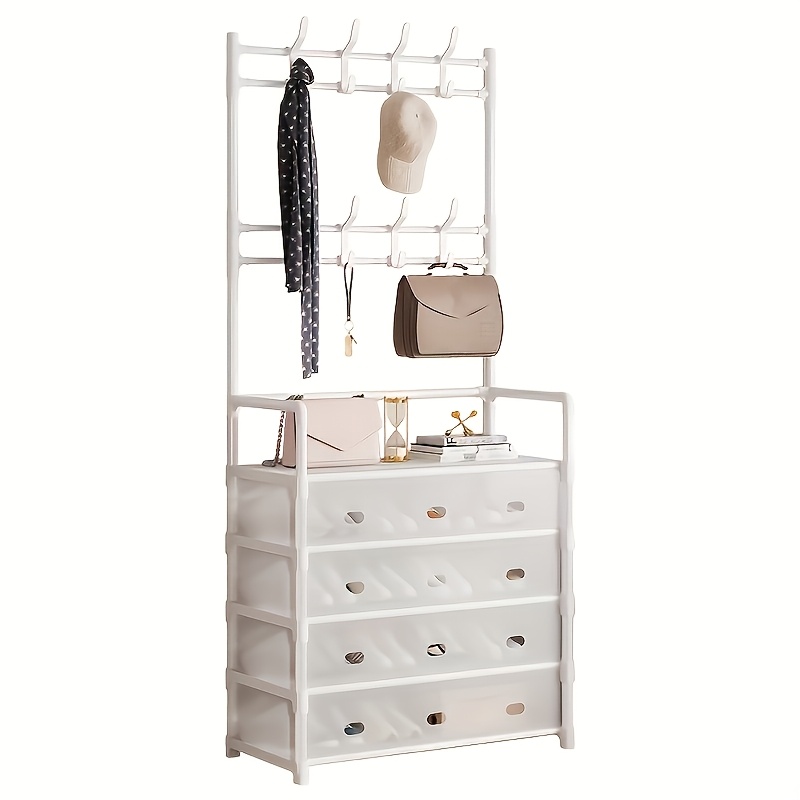 Floor-To-Ceiling Integrated Shoe Cabinet Shoe Rack, Multi-Layer Hat And Coat Rack, Household Entrance Dust-Proof Shoe Rack, Multi-Layer Household Entrance Storage Rack, Sturdy And Durable Shoe Rack, Dust-Proof Hat And Coat Rack