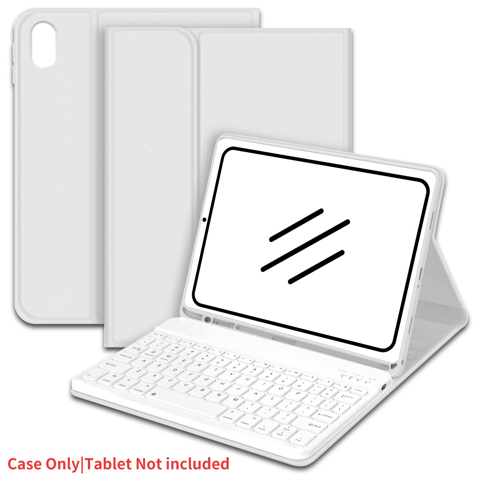   para ipad con teclado sin varillas desmontable y soporte para lápiz - compatible con ipad de 10.ª/11.ª generación, air 3/4/5/6, pro de 9.7/10.5/10.9/11 pulgadas -   adecuada para tableta ipad pro/air, soporte para teclado sin varillas