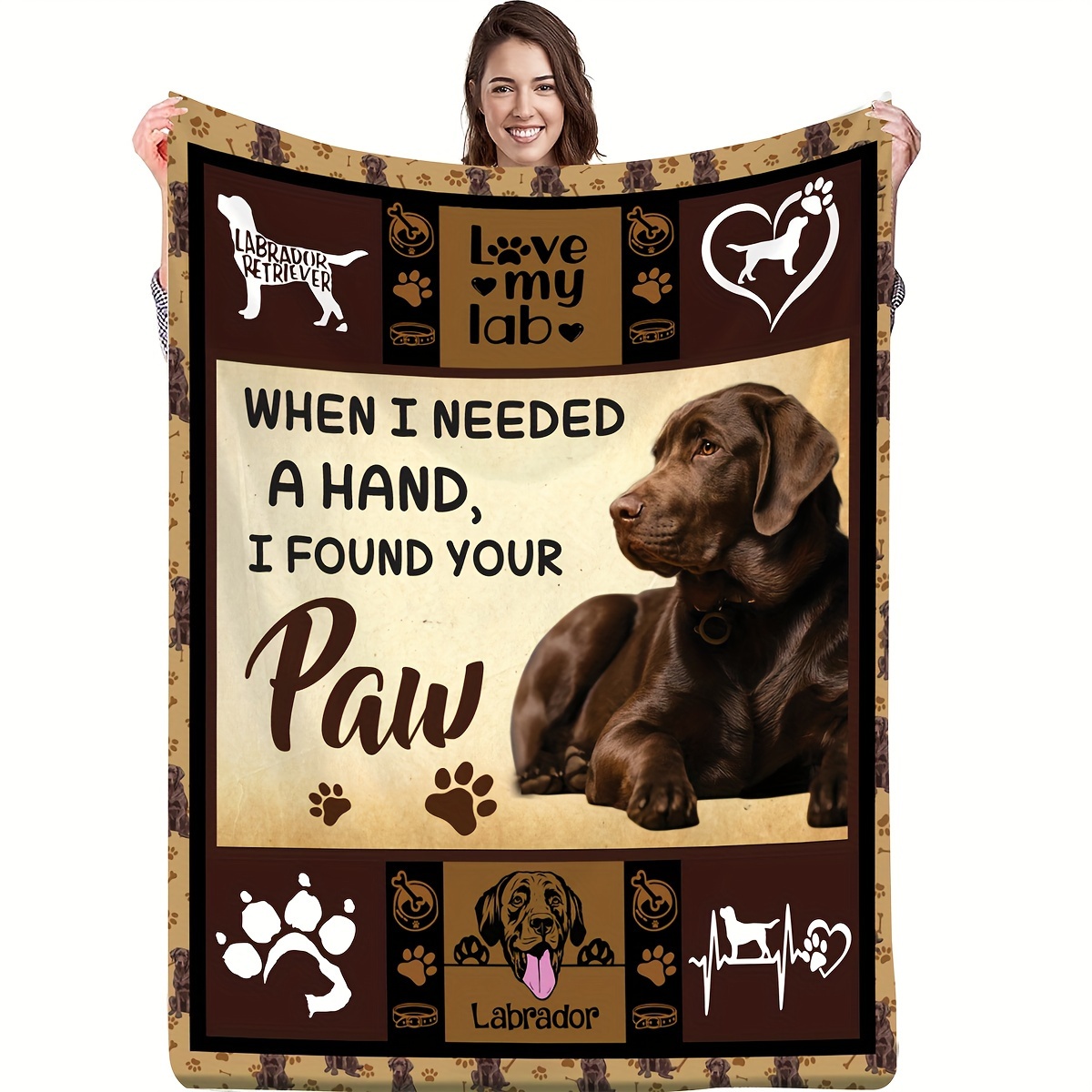 

1pc Gifts Blanket For Pet Lovers Labrador Dog Soft Blanket Flannel Blanket For Couch Sofa Office Bed Camping Travel, Multi-purpose Gift Blanket For All Season