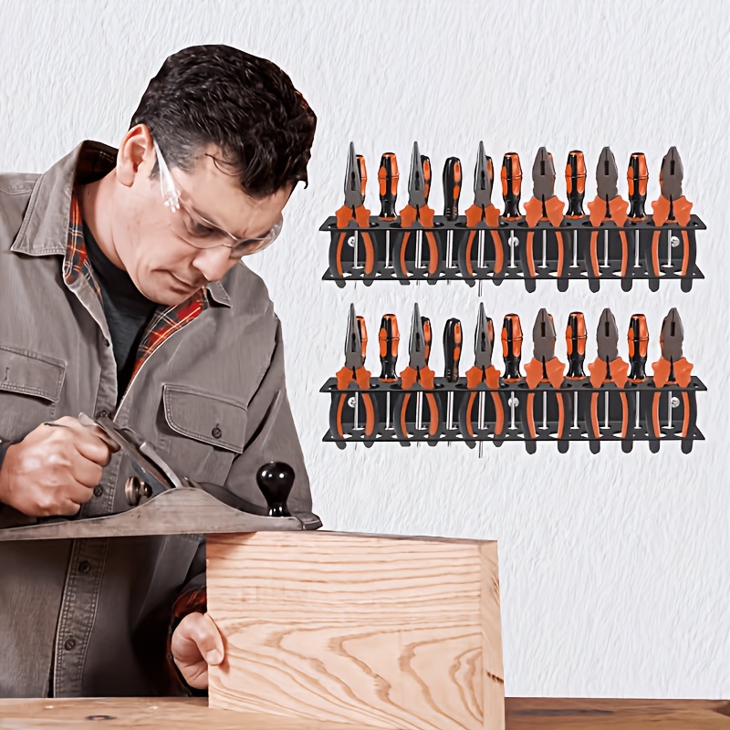 Iukoio Screwdriver, Pliers, Wall-Mounted, Heavy-Duty Metal Multi-Function Storage Rack for Small Tools, Utility Shelves