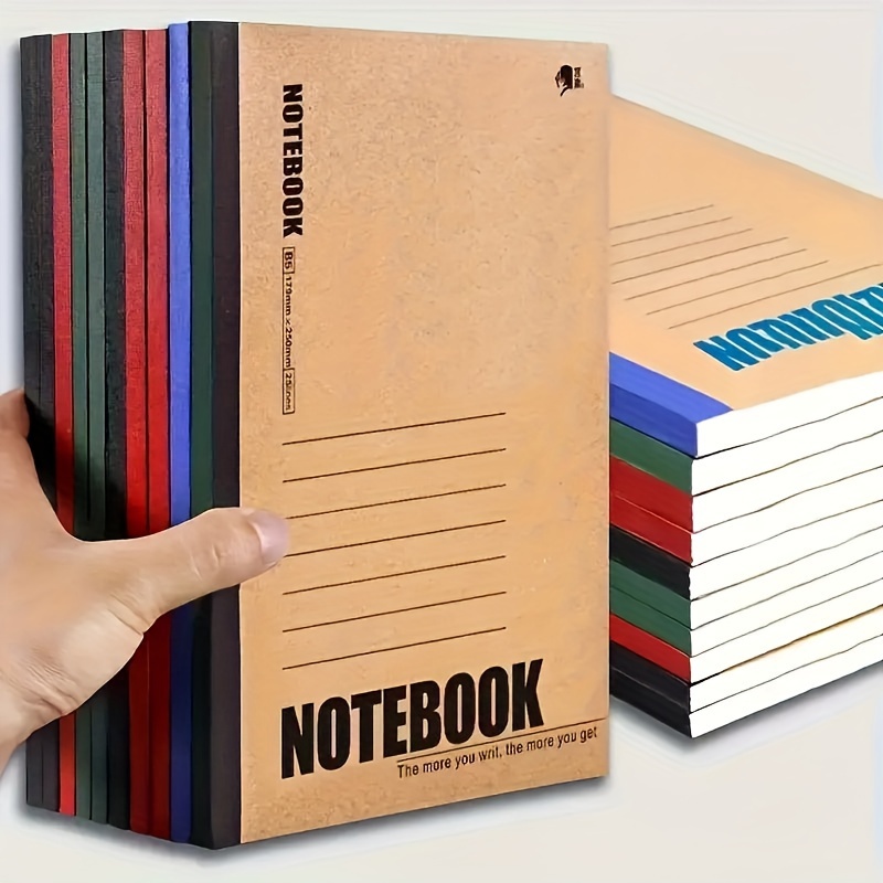 

5-pack Lined Notebook With Paper Cover - A5/b5 Memo Pads For Office And School, 80 Pages Each, Aesthetic Notebooks For School Supplies, Travel Notepads