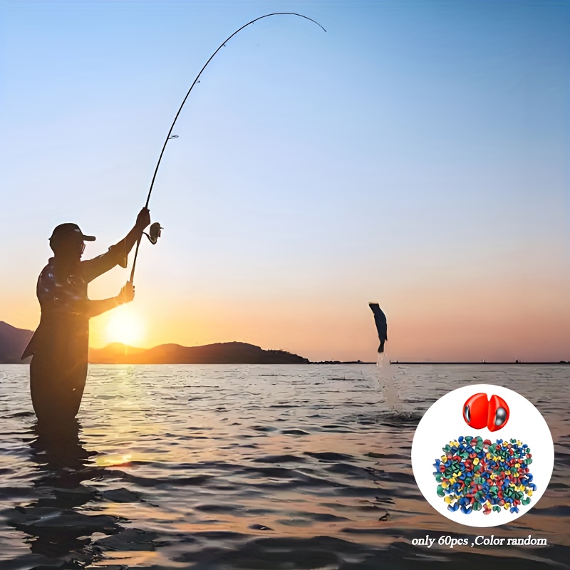 Image of 60pcs Reusable Convenient Pack Plastic Fishing Weights - Suitable For Rock Fishing, Sea Fishing, Boat Fishing [6 Specifications*10] - Random Color