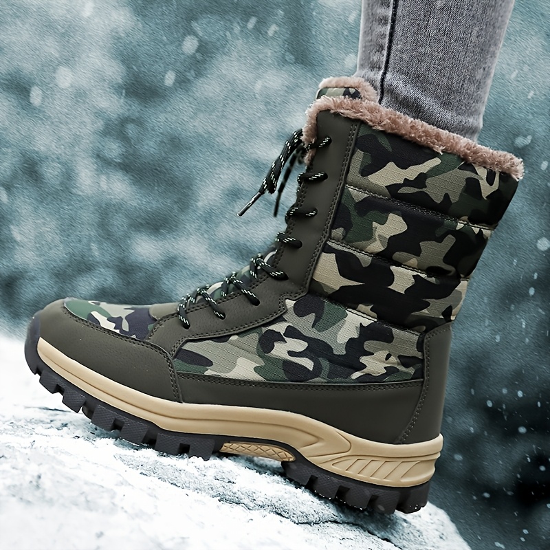 Botas de Nieve Invierno para Mujer, Cómodas y Calientes, Camuflaje  Aislantes Gruesos Unisex Zapatos Senderismo en Pareja, Botas Largas Winter  Womens B