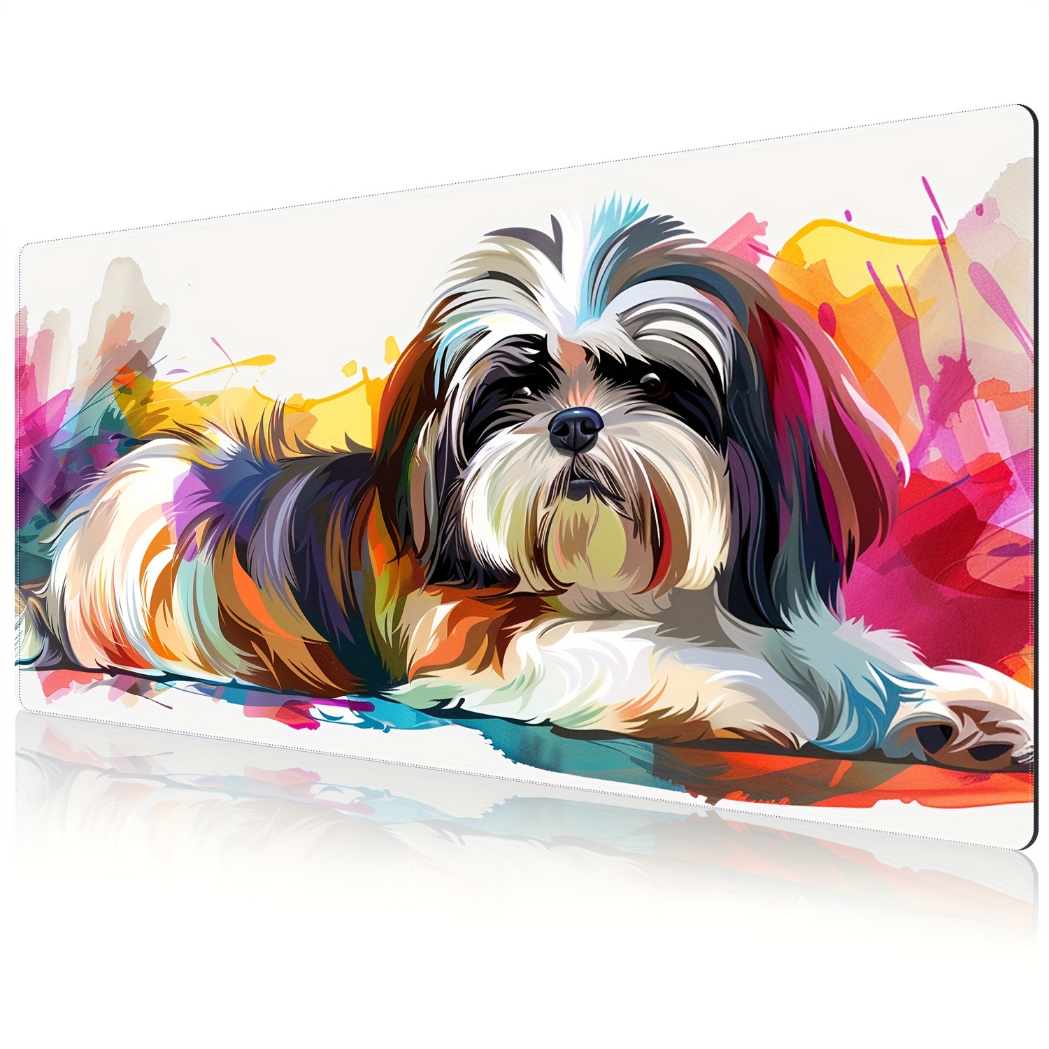 

Cute Shih Tzu Dog Pattern Mouse Pad - Mouse Mat For Home And Office, 11.8×23.6 Inch Gaming Mousepad Laptop Keyboard Mat With Non-slip Rubber Base,