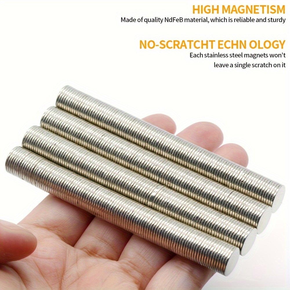 

10/50pcs Neodymium Iron Boron Magnet - Small Circular Magnet For Office And Kitchen Use - Strong White Board Magnet (10x1mm)