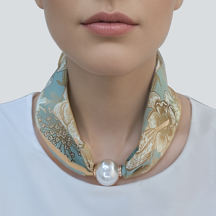TEMU Sciarpa Corta Elegante e - 100% Poliestere, Facile da Annodare con Stampe Vivaci, Accessorio Decorativo Non Elastico per Uscite Casual e Formali