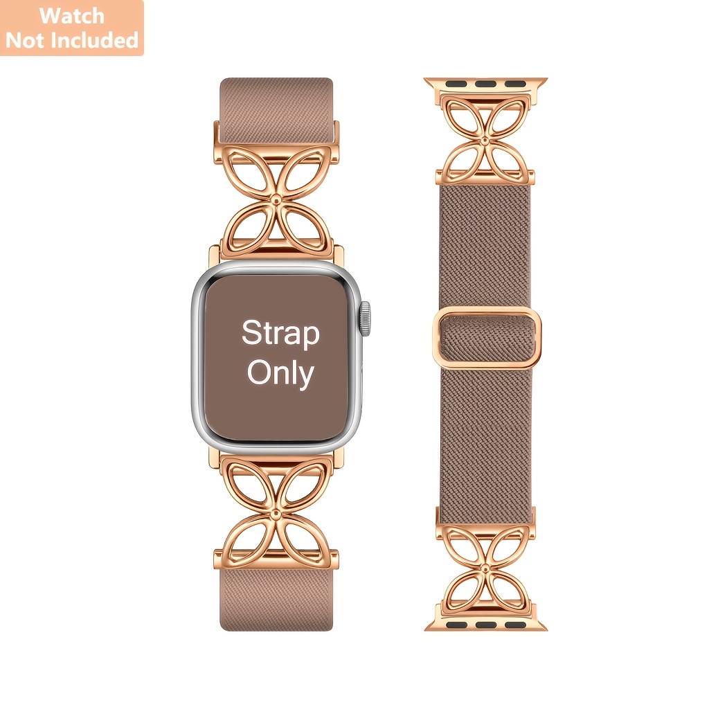 TEMU Bracelet à Feuilles, Élégante Dragonne en Nylon Compatible avec Apple Watch de 38mm 40mm 41mm 42mm 44mm 45mm 46mm 49mm pour Femme Homme, Boucle