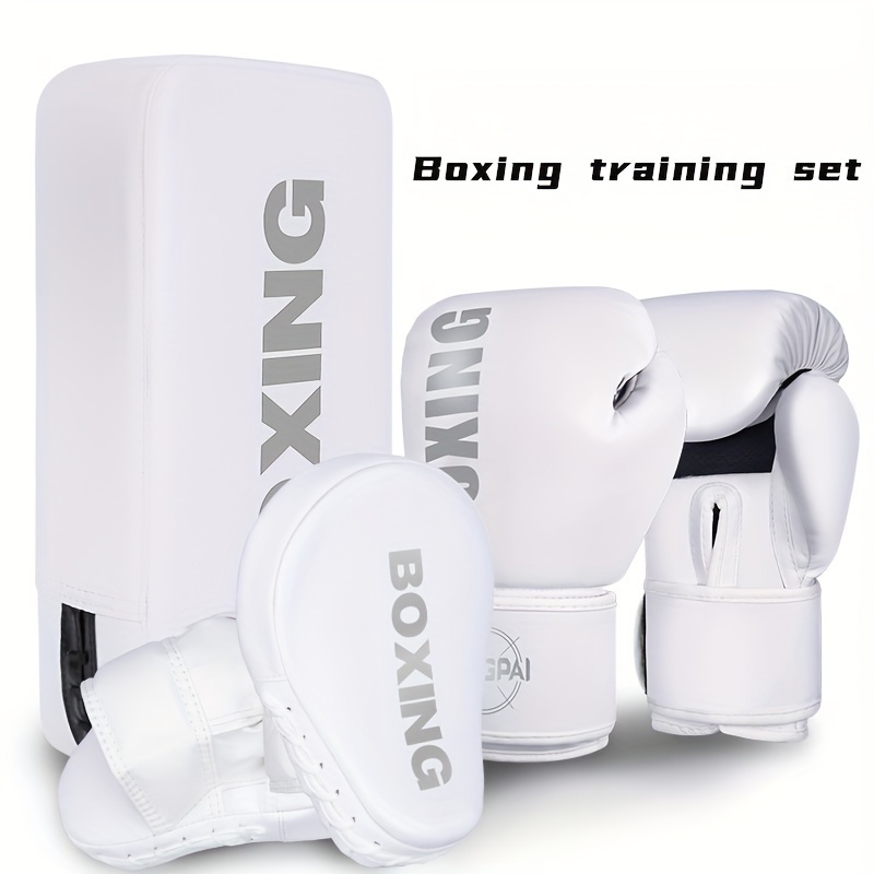 GINGPAI Complete Boxing Training Set with Curved Punching Pad & Taekwondo Foot Target - Durable PU Material, Includes Gloves & Focus Mitts for Adults, Students, and Teens - Perfect for Boxing, Taekwondo, Karate, Muay Thai, and MMA, Boxing Gloves
