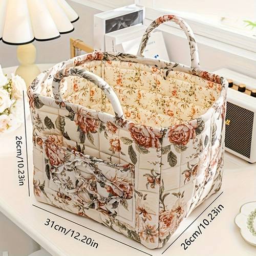 bohemian floral fabric storage basket with easy carry handles large capacity laundry hamper for decorative design in vibrant colors bedroom baskets floral storage basket practical functionality laundry basket shelf baskets