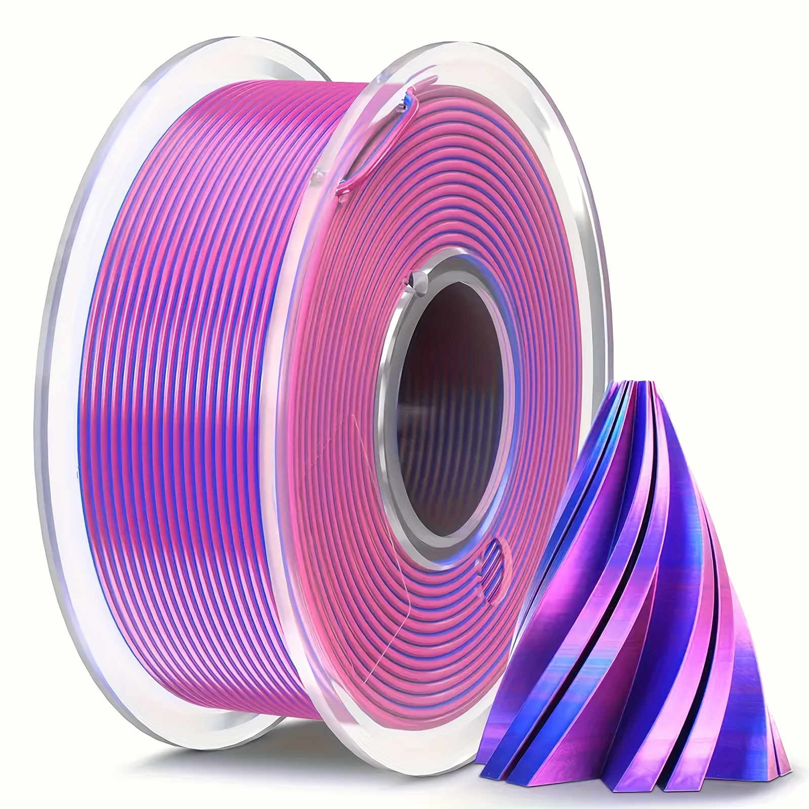 

Filament de 3D PLA 200G, dégradé à couleurs, haute résistance, texture , diamètre 1,75 mm, faible taux de contraction, dimensionnelle +/- 0,02 mm, matériau plastique à surface lisse, 200G