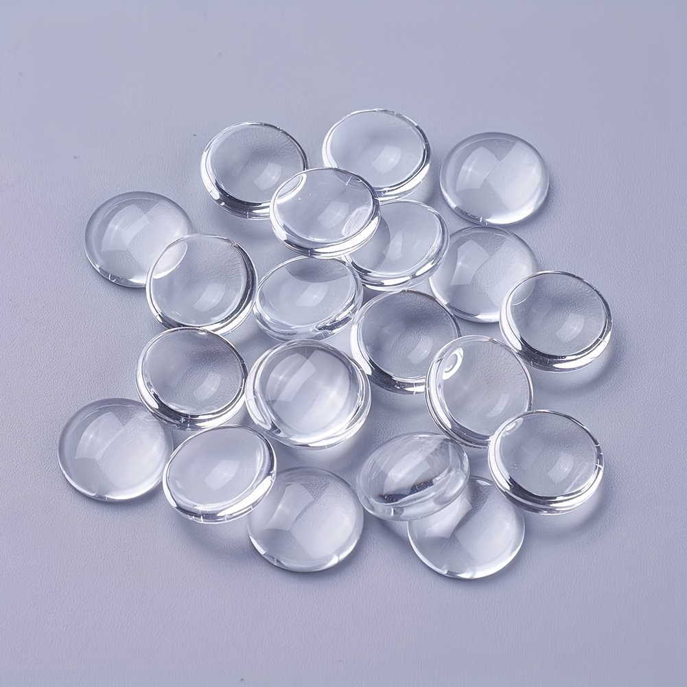 Approximately 200pcs Of 12mm Transparent Glass Tiles Diy Time Synthetic Gemstone Tiles Suitable For Handmade Necklace Pendant Crafting