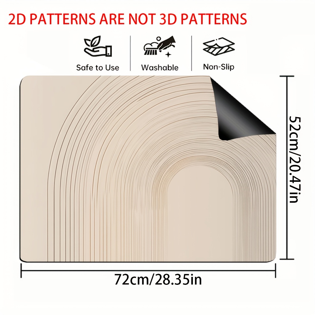 TEMU 1pc, 2d Flat Printing Stove Cover Protector, Beige Geometric Pattern,multifunctional, Fit For Home Decor Upgrade, Stove Top Protectors, Utensil