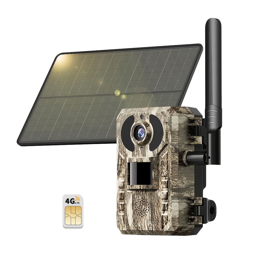 4g Camouflage Wildlife Camera - 2k Real-time Viewing/0.2s Ultra-fast Trigger/solar Powered - Non-glow Infrared, Audio, Cloud Storage + Local Storage