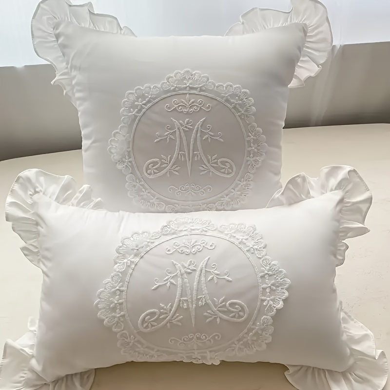 elegantn� francouzsk� krajky pol�t��ov� potahy - boh�msk� kv�tinov� pol�t��ov� ��my se zap�n�n�m na zip, prateln� svatebn� dekorace, ob�vac� pokoj, lo�nice, pohovka - luxusn� dom�c� akcenty v b�l� (18x18 & 12x20 palc�) - bez vlo�ky, dekorativn� pol�t��e, lo�nicov� dopl�ky, sofistikovan� design, slo�it� krajka, romantick� dekorace, vintage �arm, odoln� l�tka, dekorativn� pol�t��ov� potahy, interi�rov� design��i, pol�t��ov� kryt, dekorativn� pol�t�� na pohovku, dekorativn� pol�t�� 0