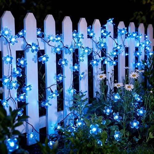 1pc solar powered outdoor cherry decorative light 100 50 20 leds 8 suitable for easter st patricks day mothers day parties ramadan weddings holiday patio fences and patio lawn decorations