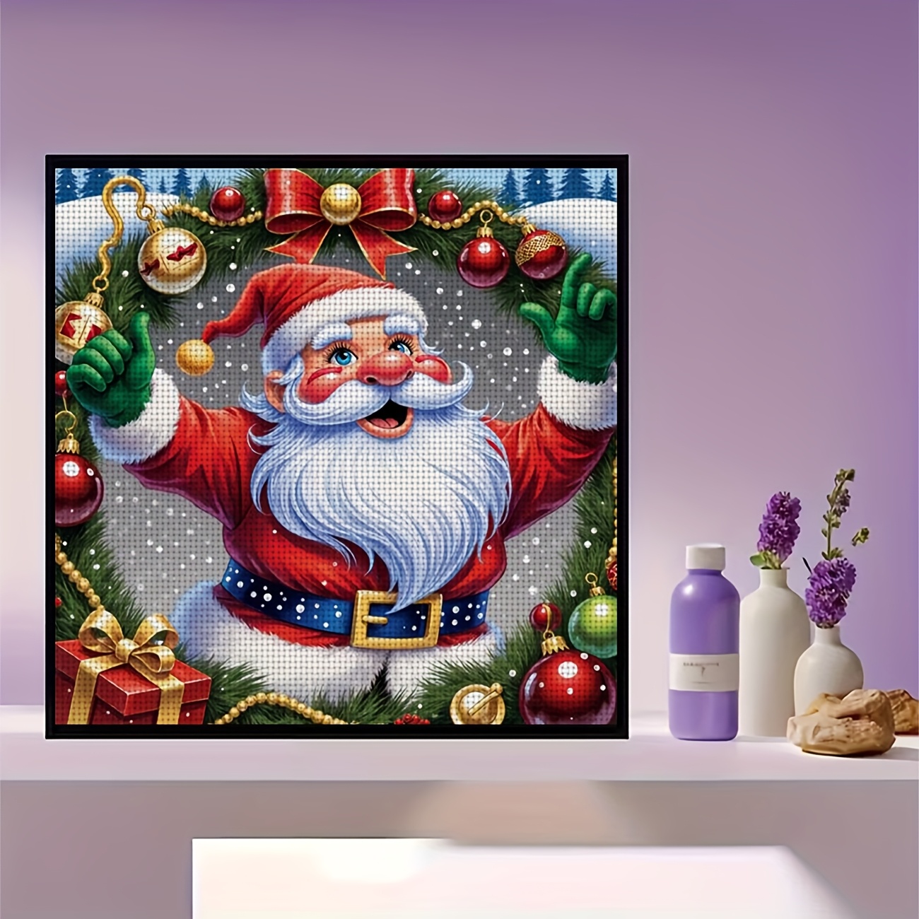 Cross Stitch Kit, Santa Christmas Decoration Pattern